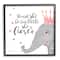 Stupell Industries She is Fierce Phrase Girls' Princess Elephant Pink Framed Wall Art